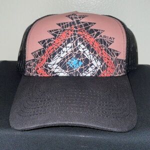 Ariat Pink and Black Geometric Trucker Hat